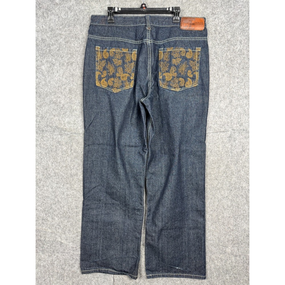 Phat Farms Baggy‎ Jeans Men's 38 x 33 (FITS 38 x 30) Embroidered Y2K Wide Leg